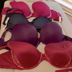 4 Victoria secret bras , GUC lots of wear left. See all pics for any flaws .